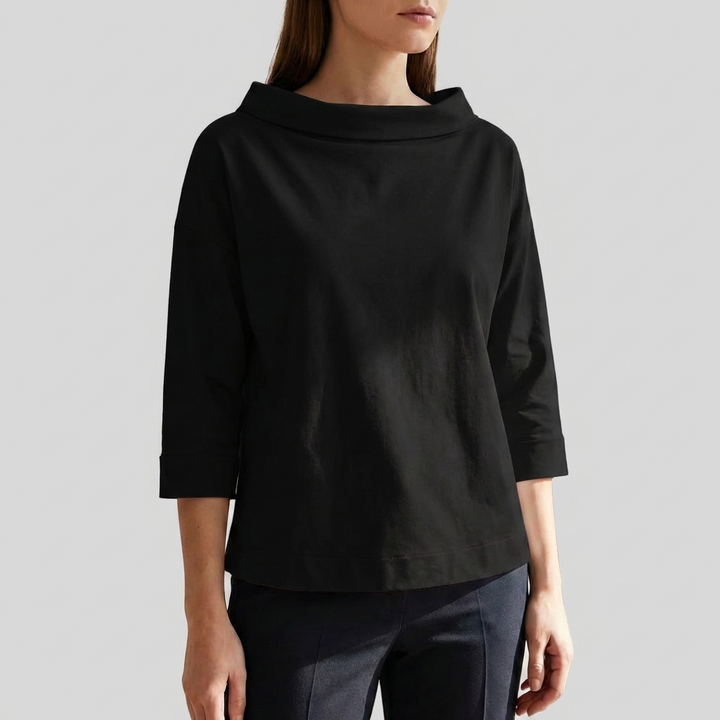 Top Casual para Mujeres con Solapas Anchas