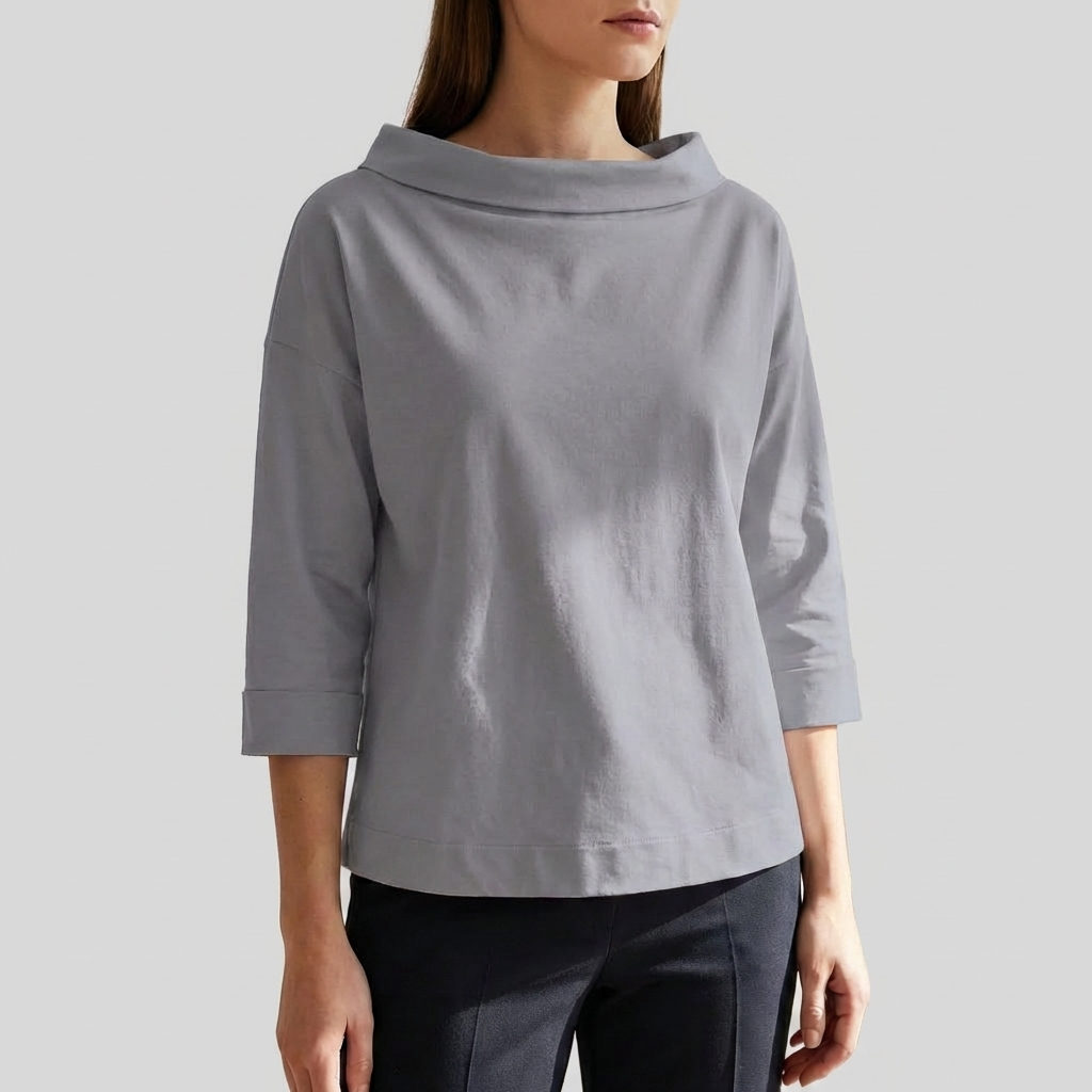 Top Casual para Mujeres con Solapas Anchas