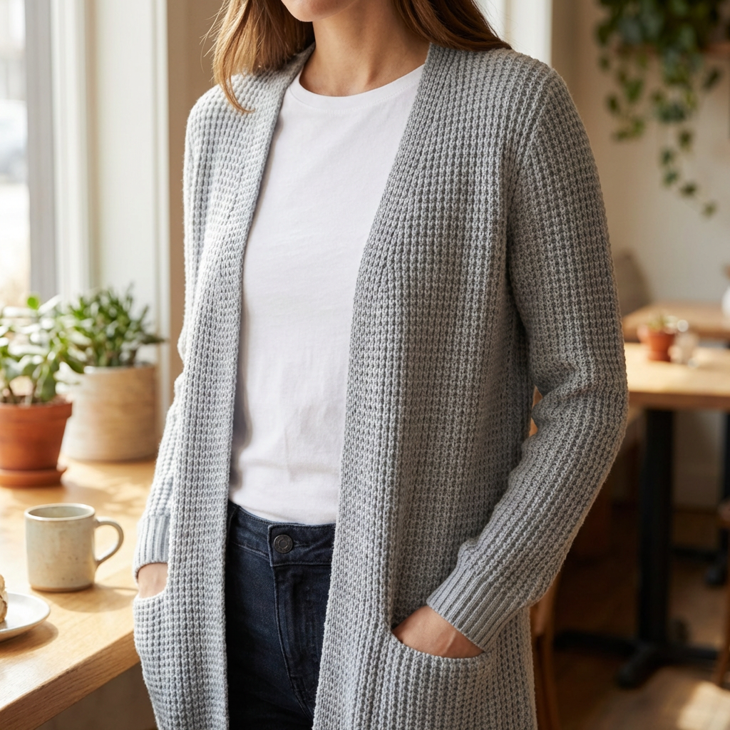 Cardigan de Manga Larga para Mujeres