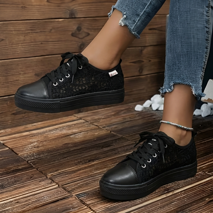 Zapatilla Plataforma Tejida Para Mujeres