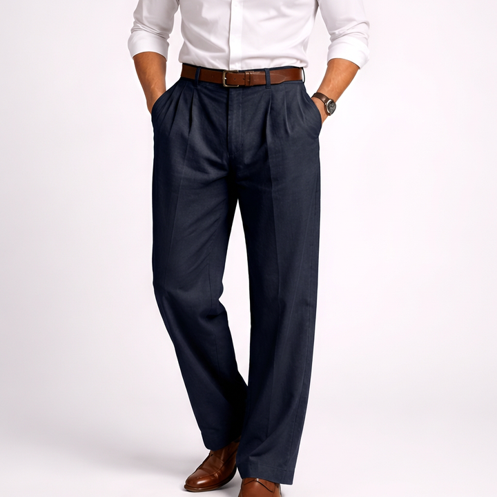 Pantalones Altos de Cintura Alta Estilo Vintage para Hombres
