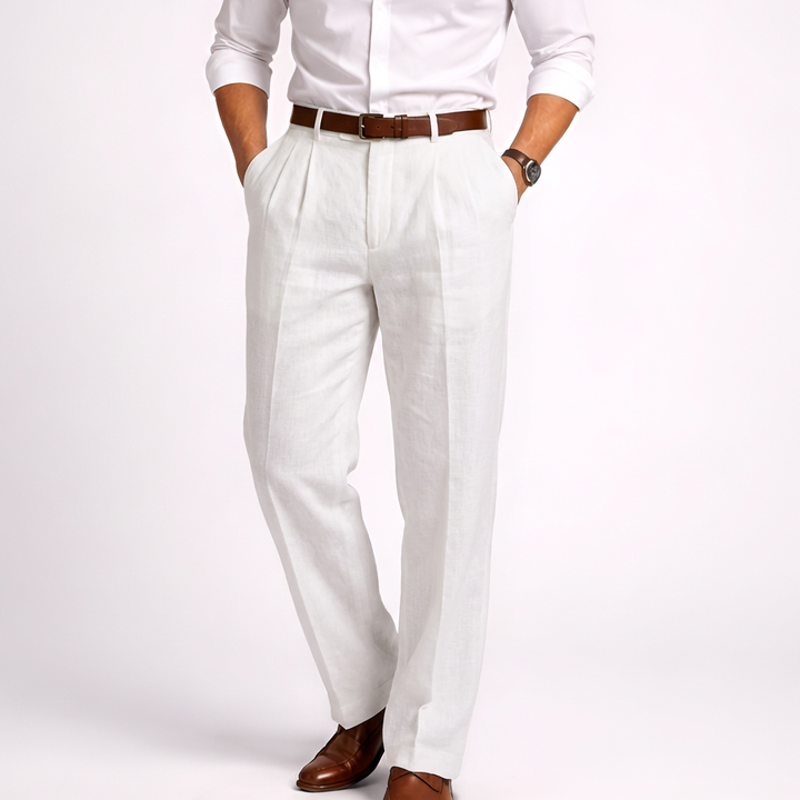 Pantalones Altos de Cintura Alta Estilo Vintage para Hombres