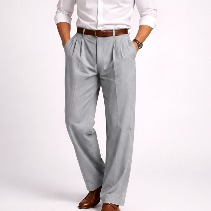 Pantalones Altos de Cintura Alta Estilo Vintage para Hombres