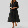 Vestido Camisa de Algodón y Lino Relajado para Mujeres