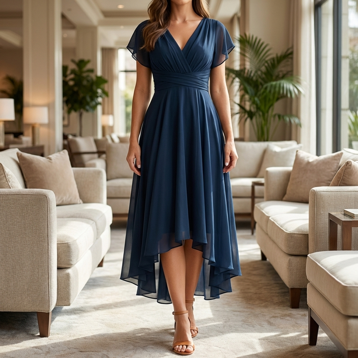 Vestido de Noche de Chifón Elegante y Atemporal para Mujeres