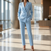 Conjunto de Blazer de Elegancia para Mujeres y Pantalones de Alta Cintura