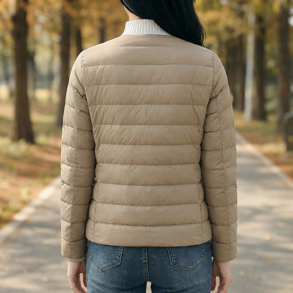 Abrigo Sin Cuello Primavera y Invierno para Mujeres