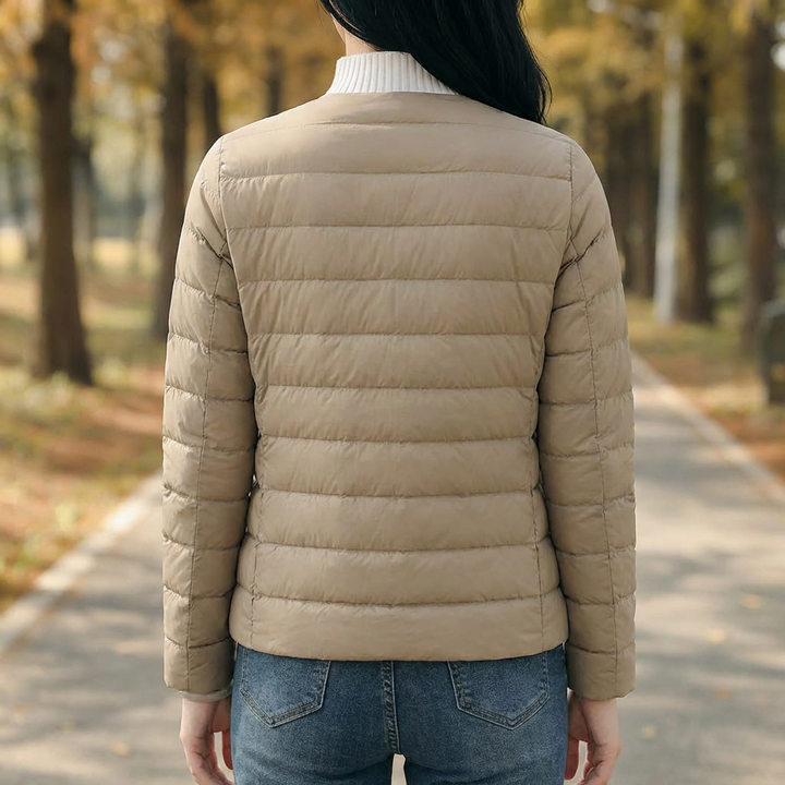 Abrigo Sin Cuello Primavera y Invierno para Mujeres