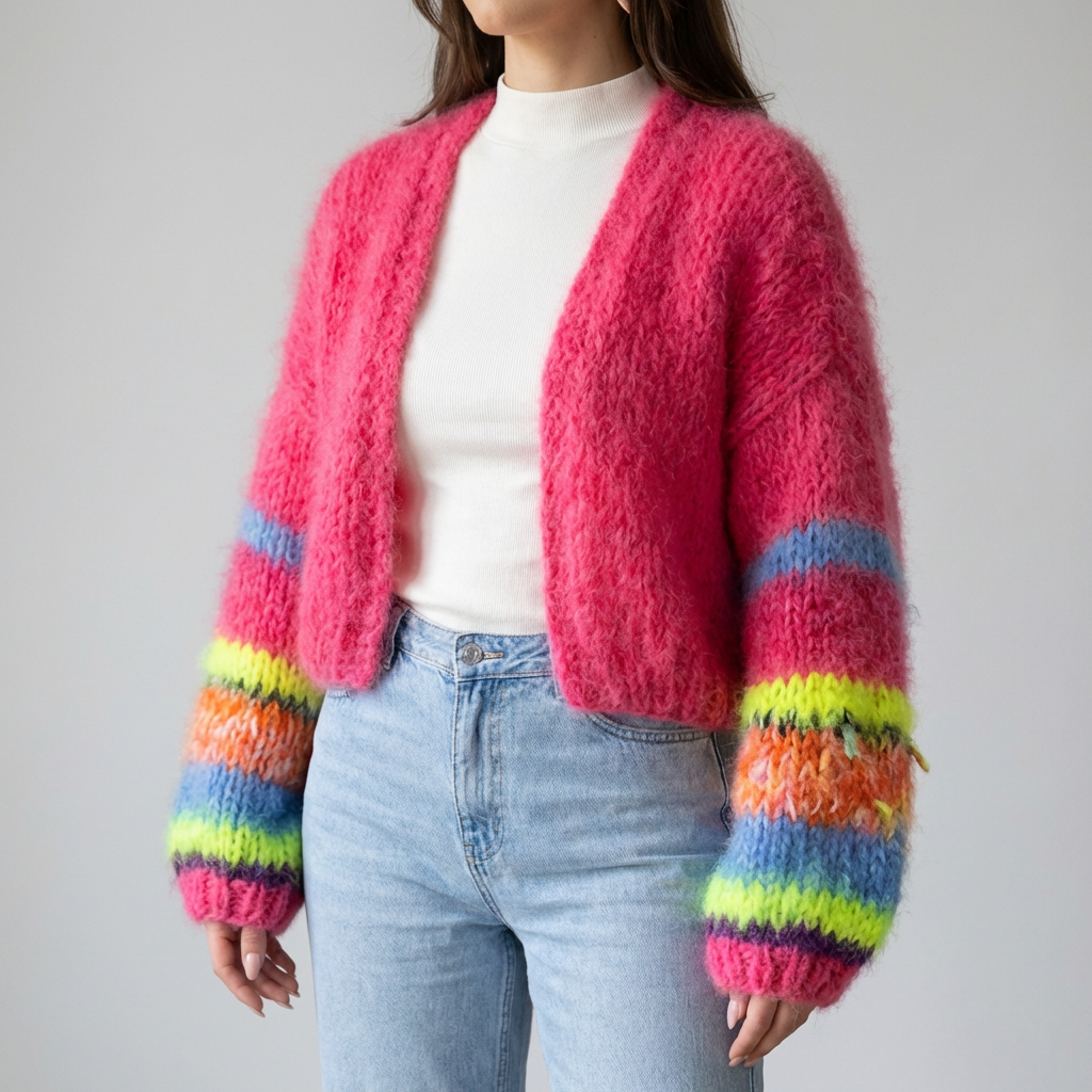 Cardigan Abierto a Rayas para Mujeres