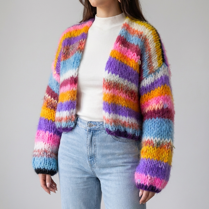 Cardigan Abierto a Rayas para Mujeres