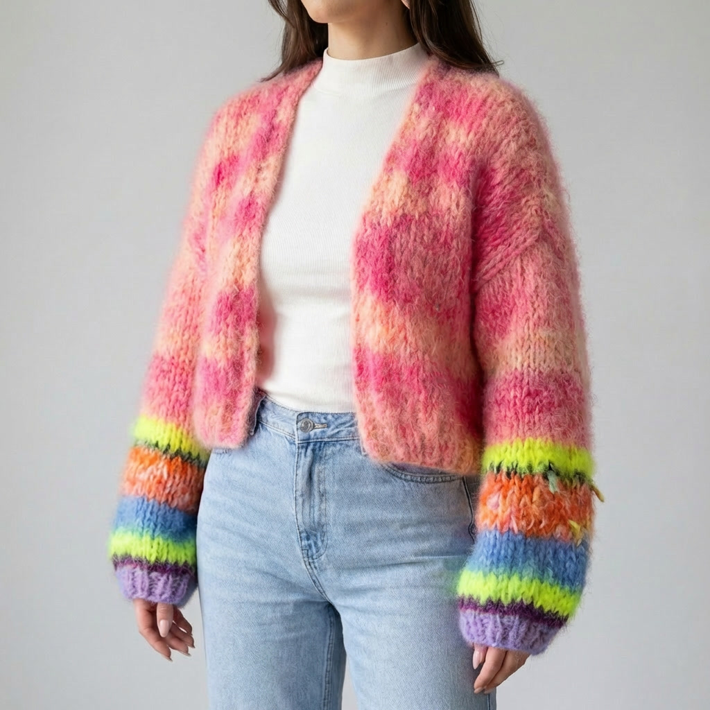 Cardigan Abierto a Rayas para Mujeres