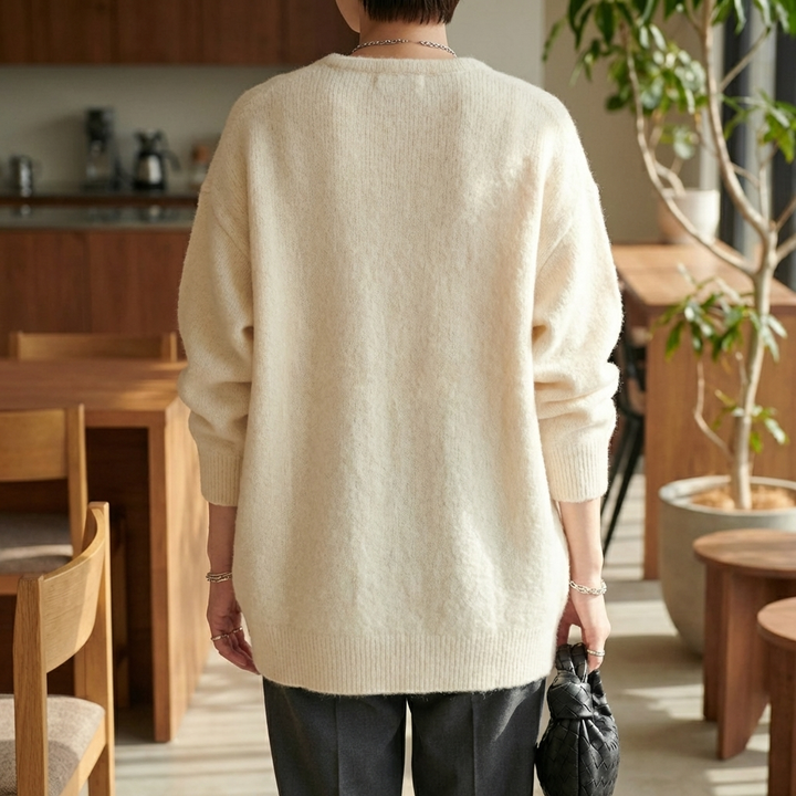 Chaqueta Minimal Suave de Punto para Mujeres