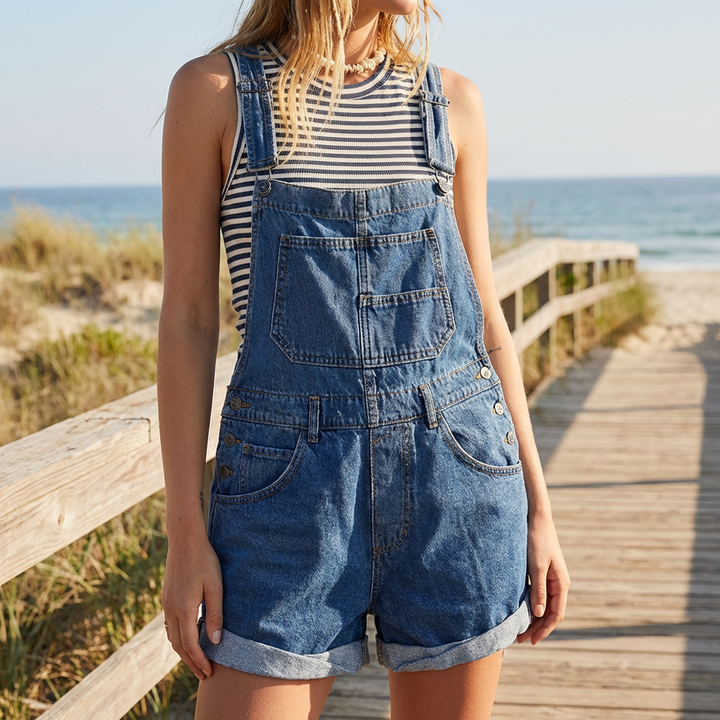Mono Denim Sin Mangas Casual Chic
