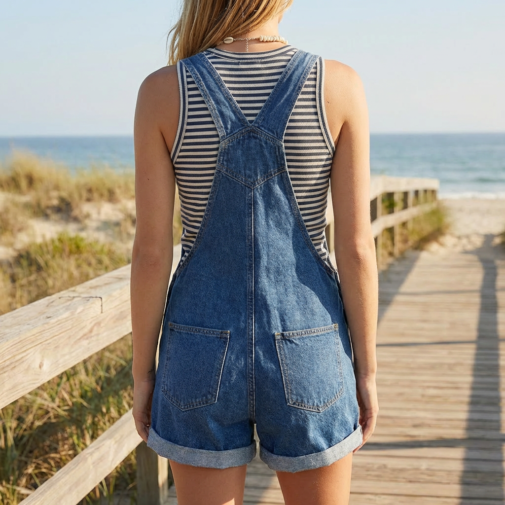 Mono Denim Sin Mangas Casual Chic