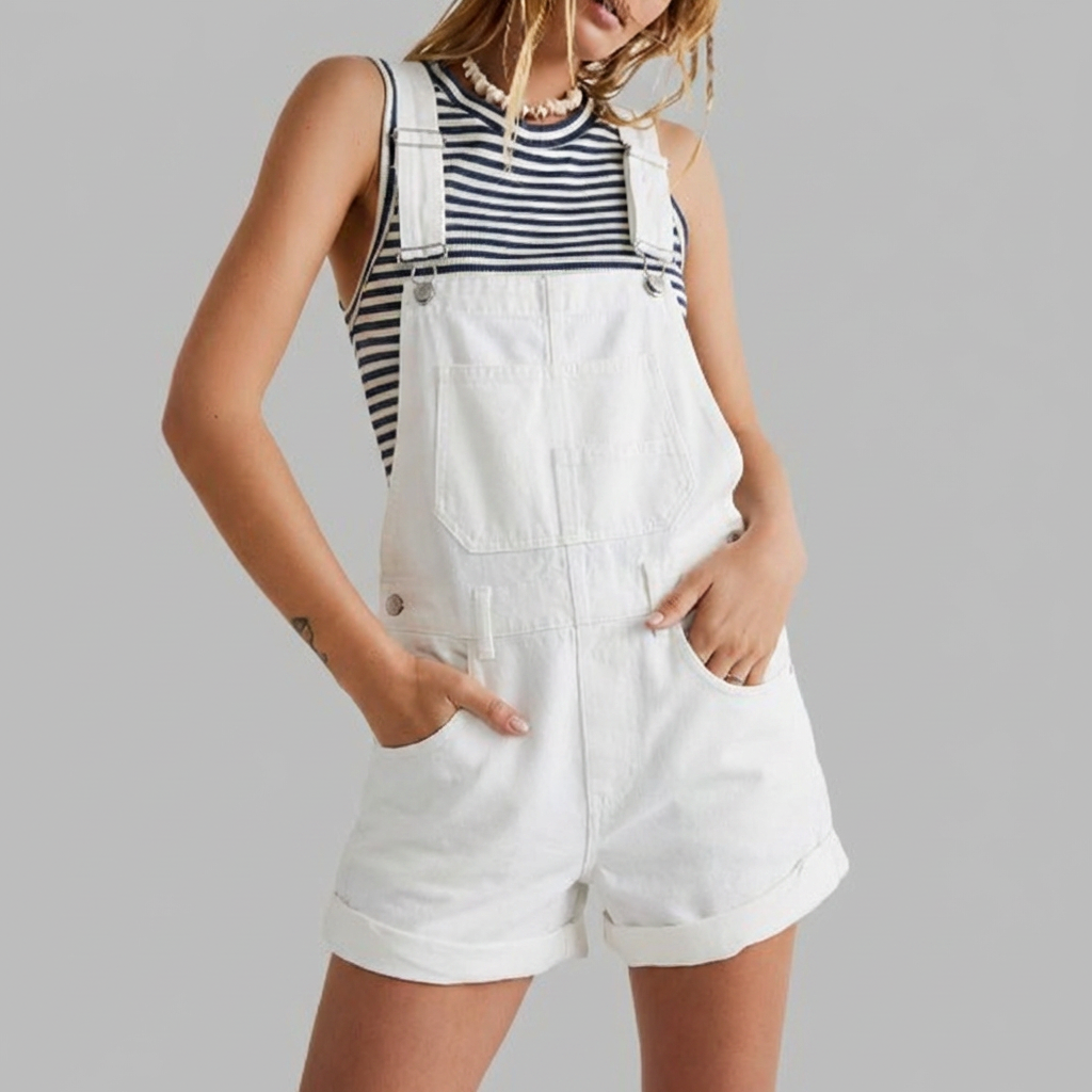 Mono Denim Sin Mangas Casual Chic