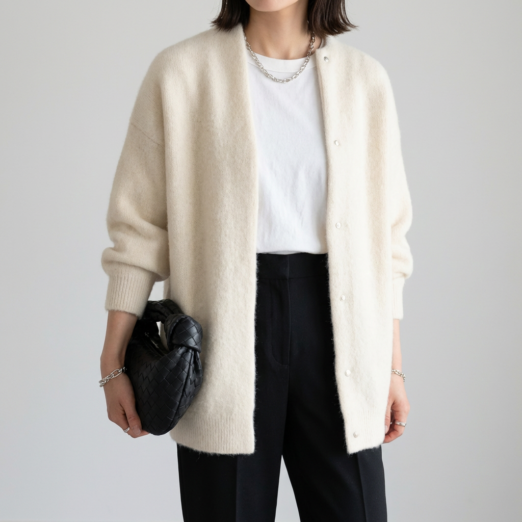 Chaqueta Minimal Suave de Punto para Mujeres
