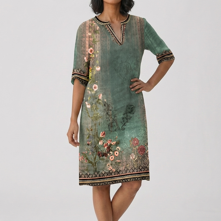 Vestido Boho Floral con Volantes de Esfuerzo y Comodidad