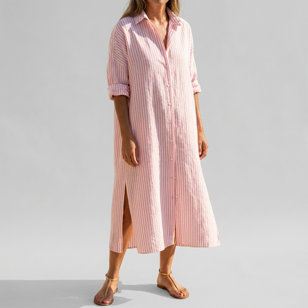 Vestido Camisa de Manga Larga Elegante para Mujeres