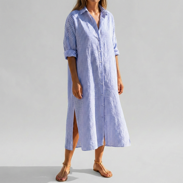 Vestido Camisa de Manga Larga Elegante para Mujeres