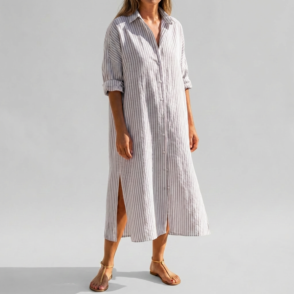 Vestido Camisa de Manga Larga Elegante para Mujeres