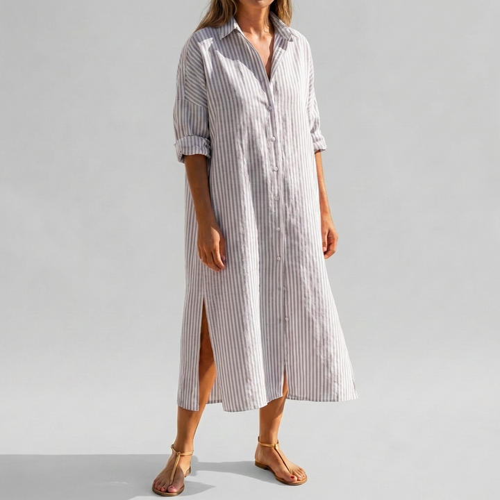 Vestido Camisa de Manga Larga Elegante para Mujeres