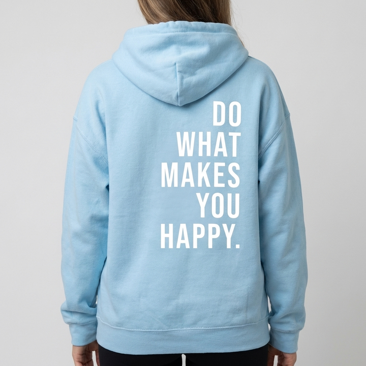 Suéter con Capucha Feliz Unisex para Mujeres