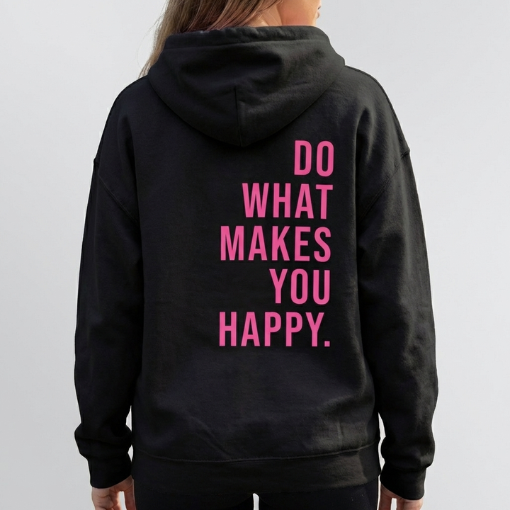 Suéter con Capucha Feliz Unisex para Mujeres