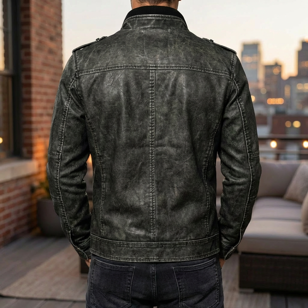 Chaqueta de Cuero para Motocicleta Premium para Hombres