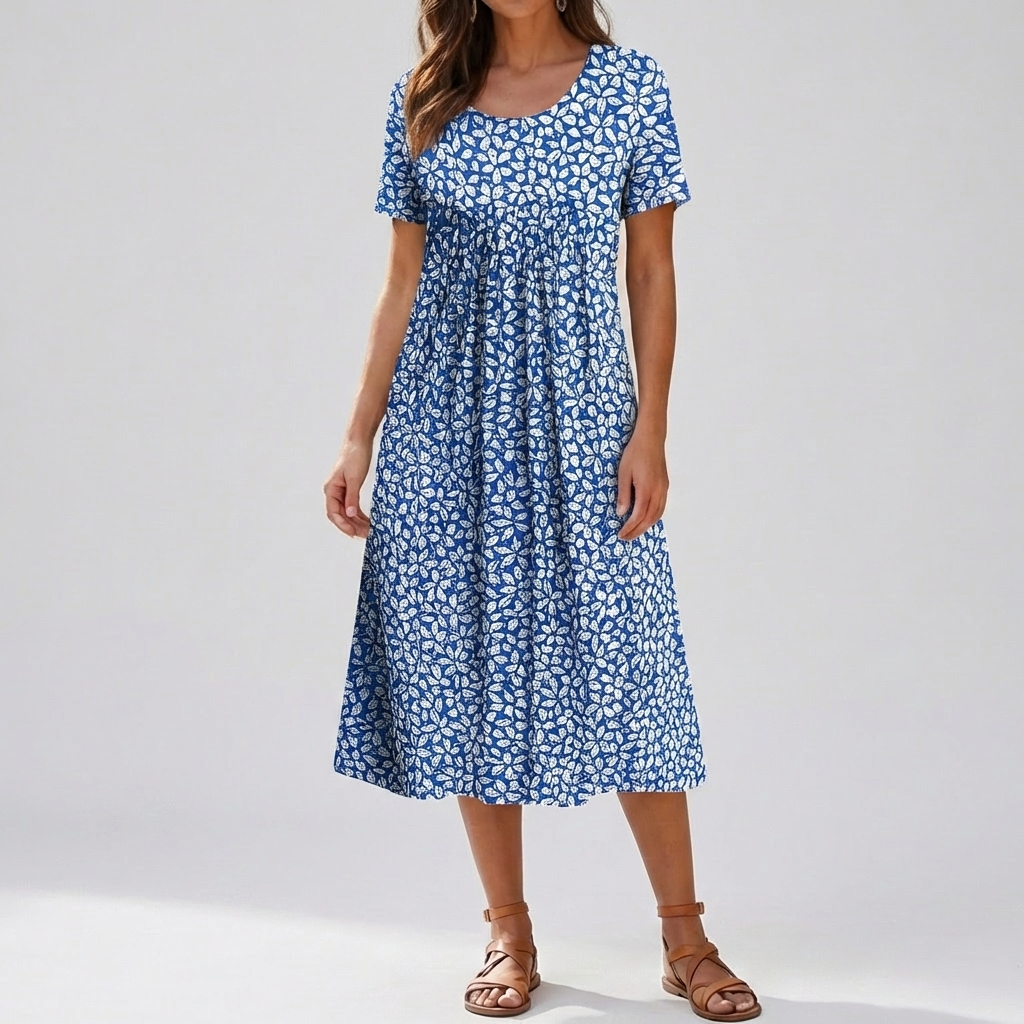 Vestido de Verano con Volantes Florales Vintage para Mujeres