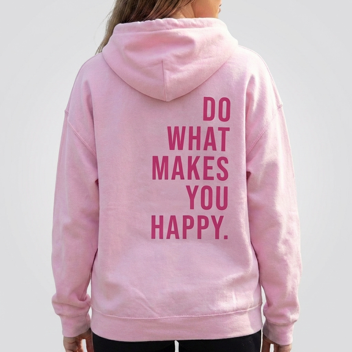 Suéter con Capucha Feliz Unisex para Mujeres