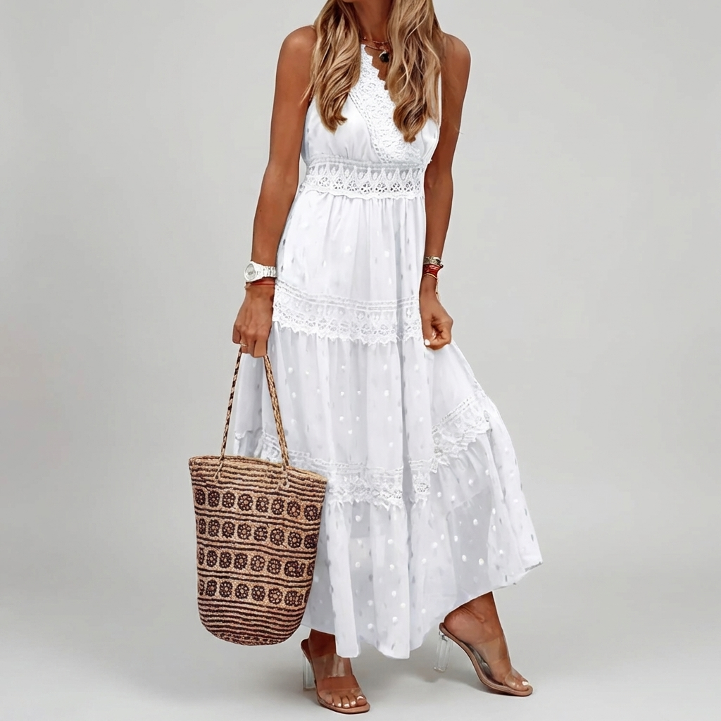 Vestido Maxi de Encaje Boho para Mujeres