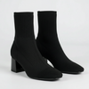 Bota de calcetín de punto con tacón cuadrado