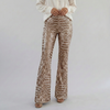 Pantalones de flare con brillantes a la altura de la cintura para mujeres