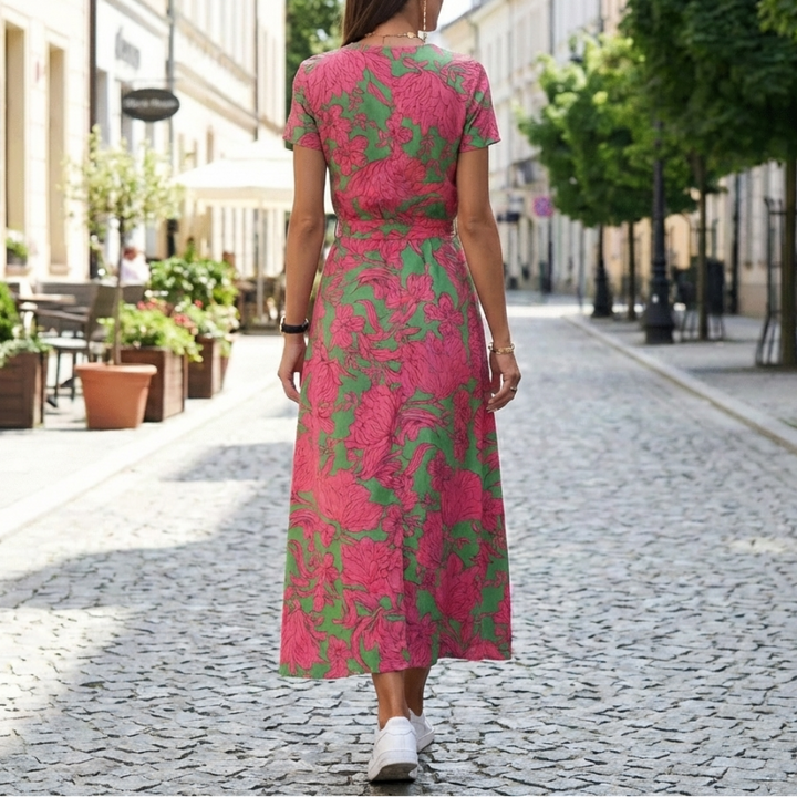 Vestido de Mujer con Bisagra Dividida y Lazo