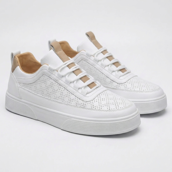 Zapatilla de Cuero con Cordones Baja para Hombres