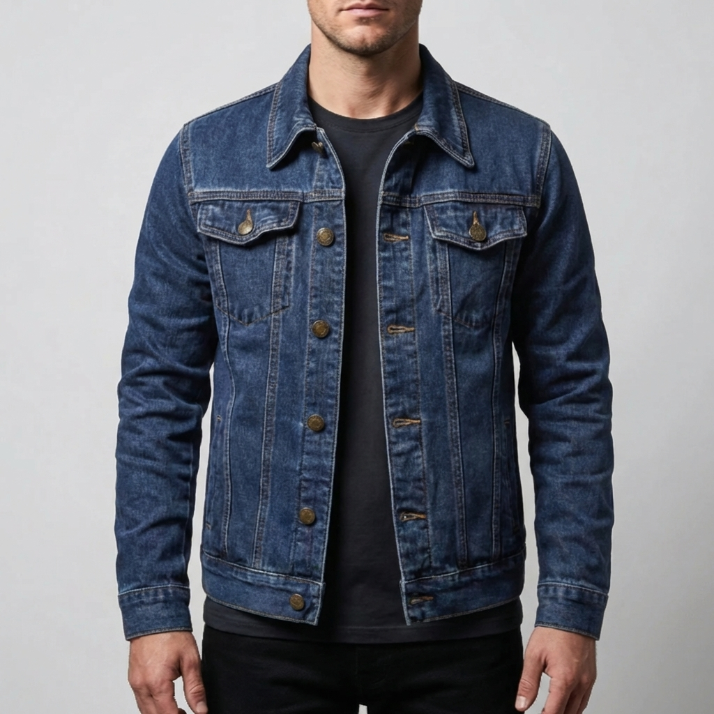 Chaqueta de Camionero con Botones Clásica para Hombres