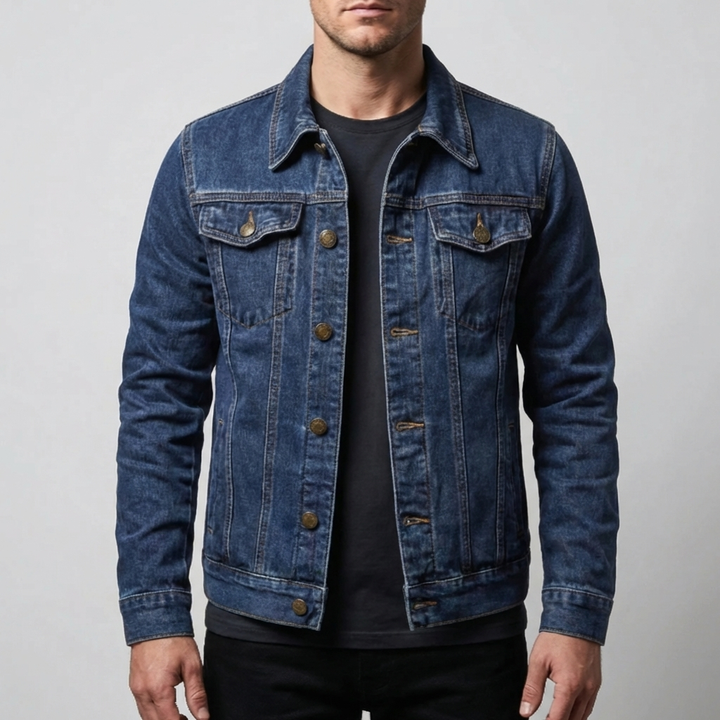 Chaqueta de Camionero con Botones Clásica para Hombres
