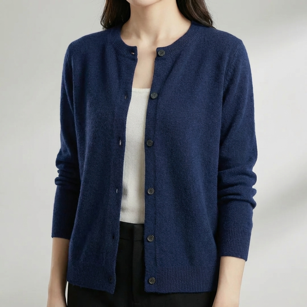 Cardigan O-Cuello Redondo con Botones para Mujeres