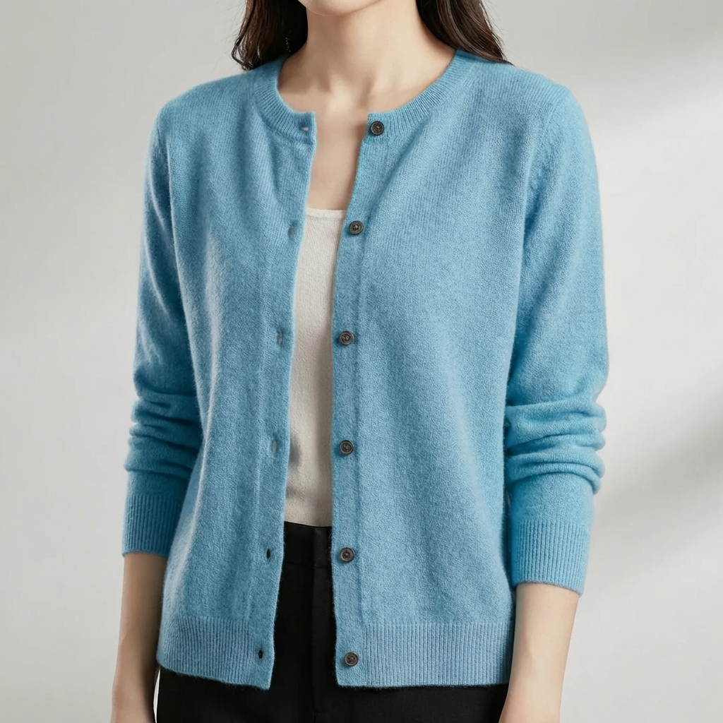 Cardigan O-Cuello Redondo con Botones para Mujeres