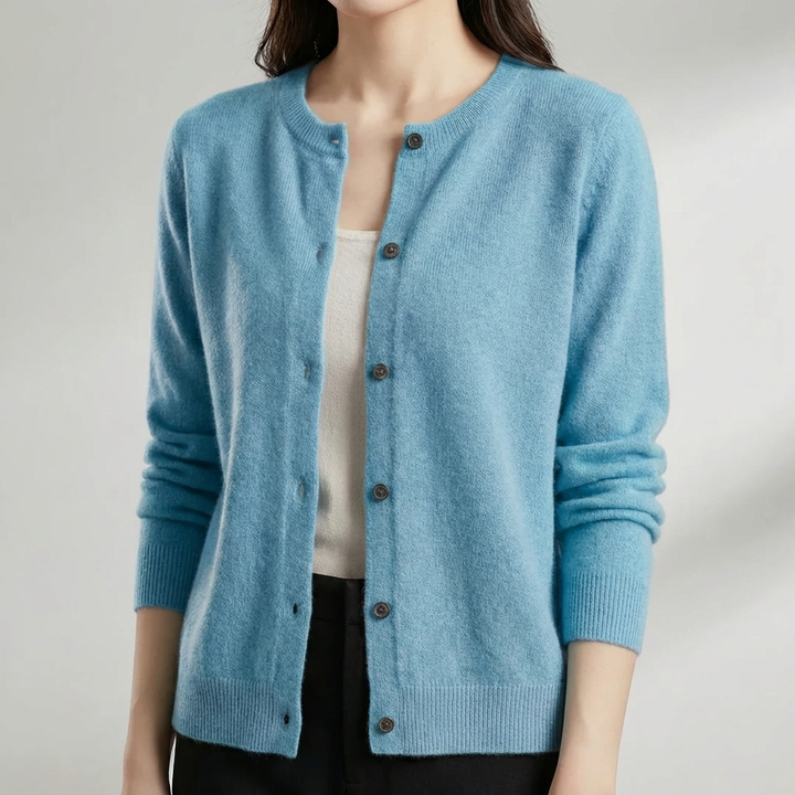 Cardigan O-Cuello Redondo con Botones para Mujeres