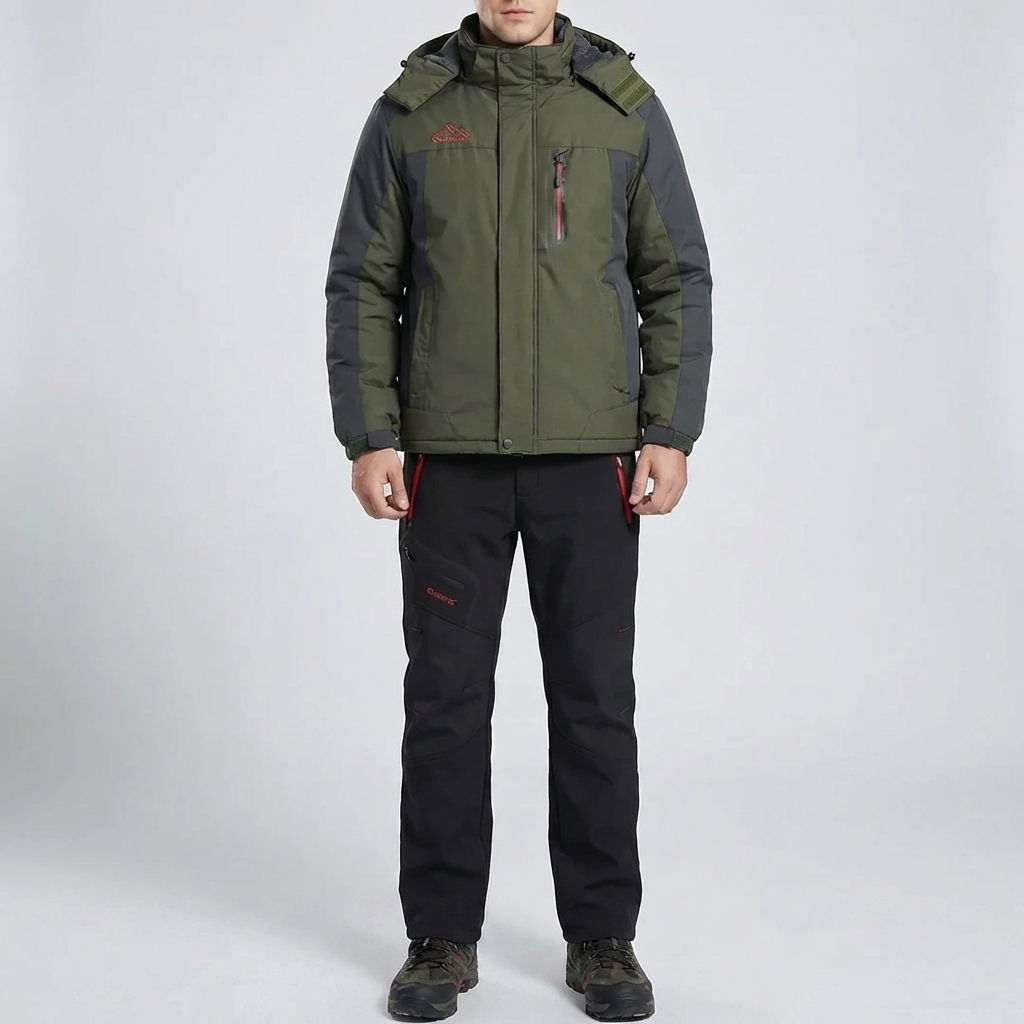Conjunto de Chaqueta y Pantalones de Exterior con Capucha Aislante