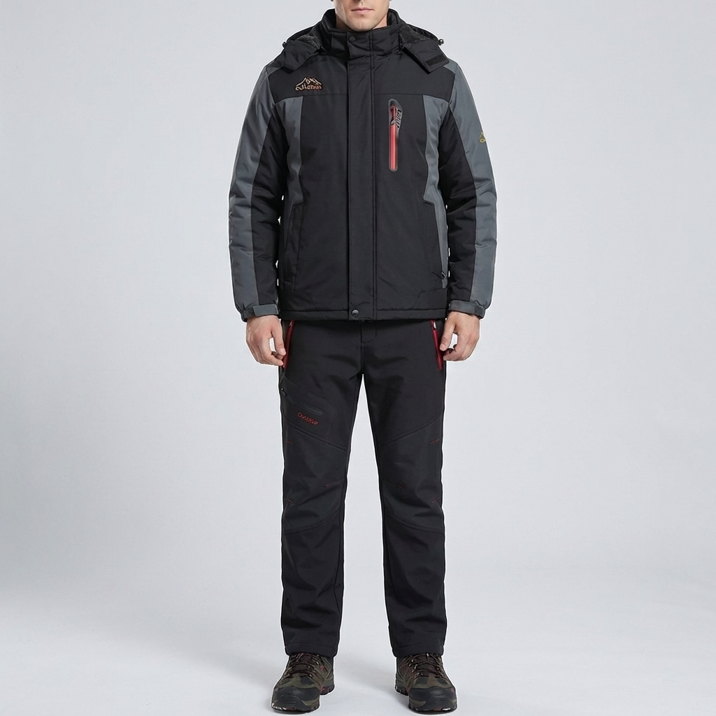 Conjunto de Chaqueta y Pantalones de Exterior con Capucha Aislante