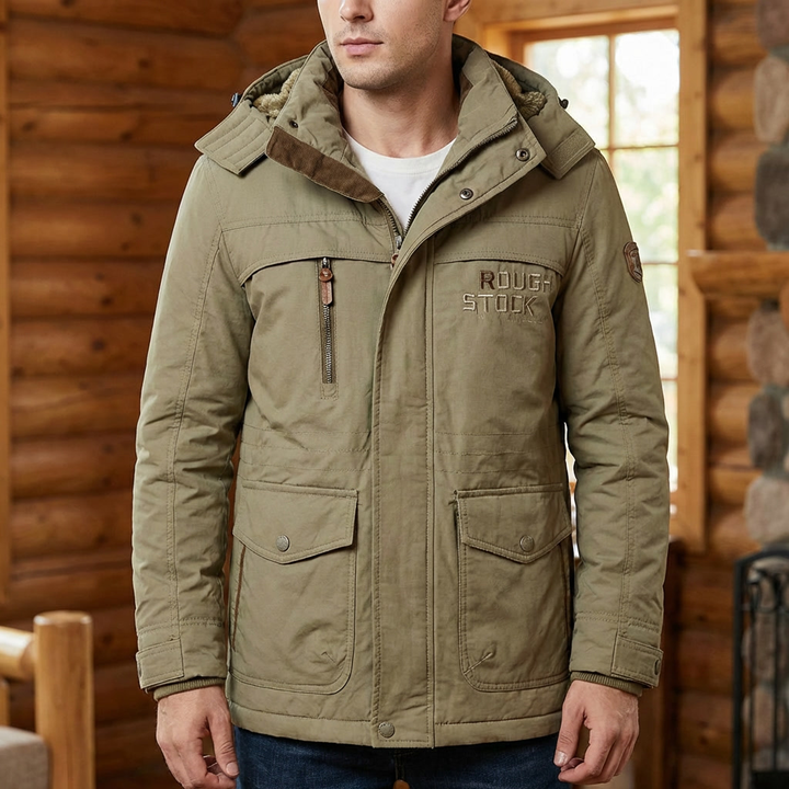 Abrigo de Invierno Elegante con Capucha para Hombres