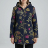 Abrigo de Invierno con Capucha Estampado Floral para Mujeres