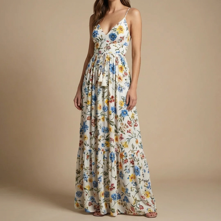 Vestido Maxi Boho con Estampado Floral