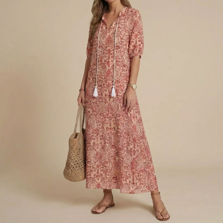 Vestido Maxi Boho con Estampado Floral