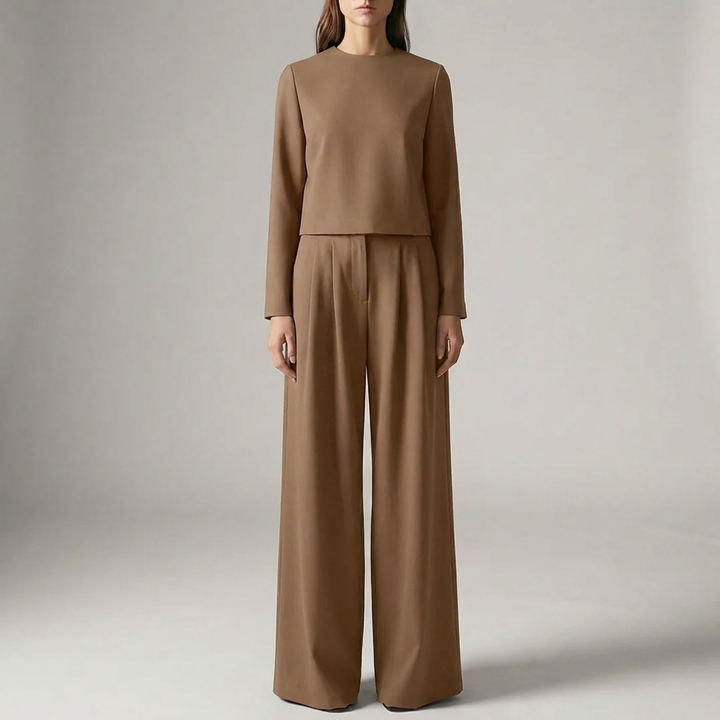 Conjunto de Top y Pantalones Formales de Dos Piezas para Mujeres