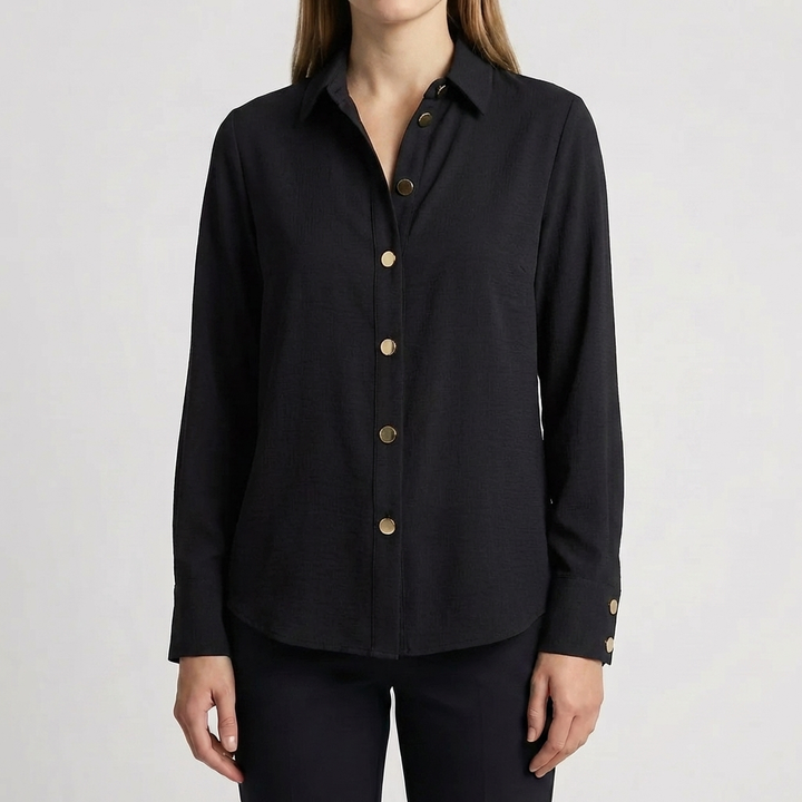 Camisa con Botones Delante con Almohadilla para Mujeres