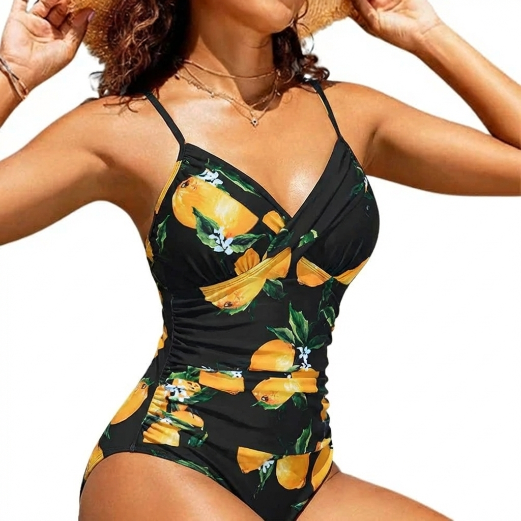 Traje de Baño con Push-Up para Mujeres con Cuello en V