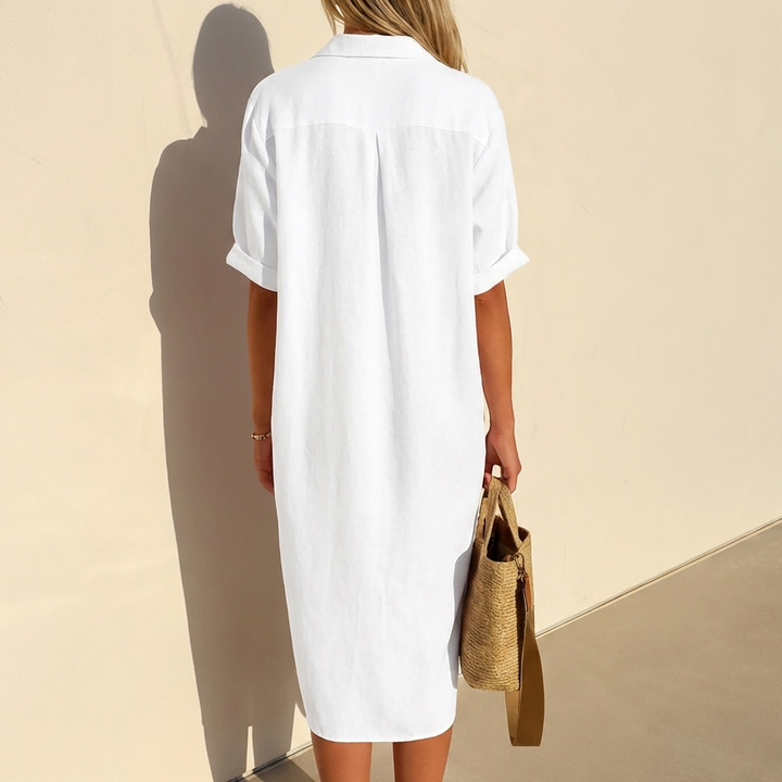 Vestido de Camisa de Lino para Mujeres